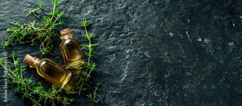 Thyme essential oil display...
