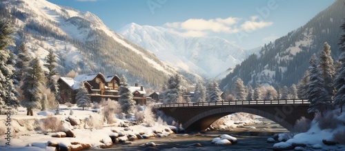 Scenic winter landscape wit...
