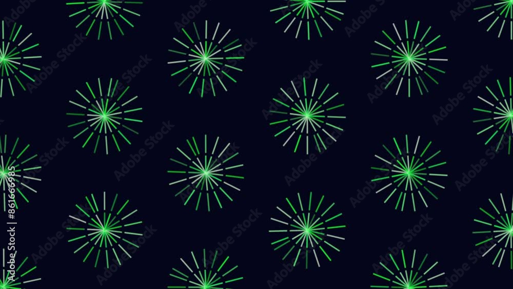 Vibrant green fireworks create a dazzling display against a dark backdrop. The circular pattern of white lines adds a captivating visual effect Vibrant green fireworks create a dazzling display against a dark backdrop. The circular pattern of white lines adds a captivating visual effect