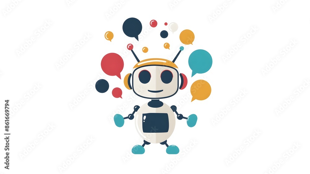 Friendly Robotic Character Showcasing Innovative Technology and Modern Communication Friendly Robotic Character Showcasing Innovative Technology and Modern Communication