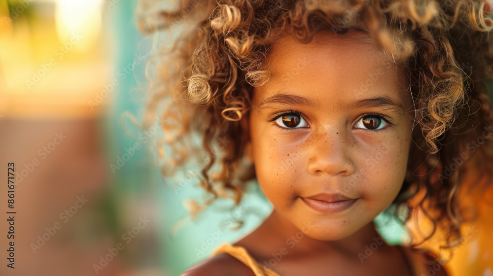 Fototapeta premium portrait intime en gros plan d'un enfant défavorisé des favéla
