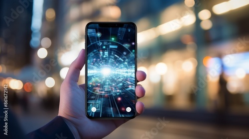 Mobile technology business concept, artificial intelligence, global connection network 