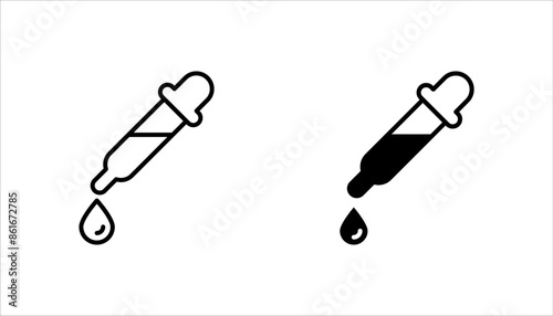 dropper icon set, Pipette icon, Medicine dropper sign. vector illustration on white background. EPS 10