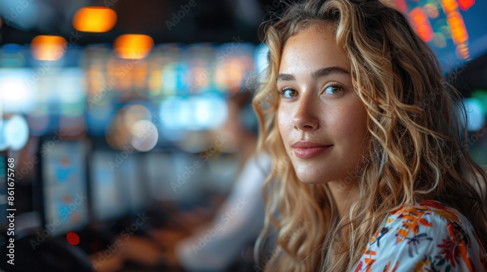 A professional stock photo of operations coordinators in an operations center, wearing business casual, in a dynamic environment, feeling efficient