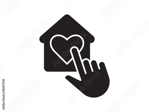 Icon a house representation, isolated against a clean background. This simple vector symbol evokes a sense of warmth and security, embodying the concept of home.