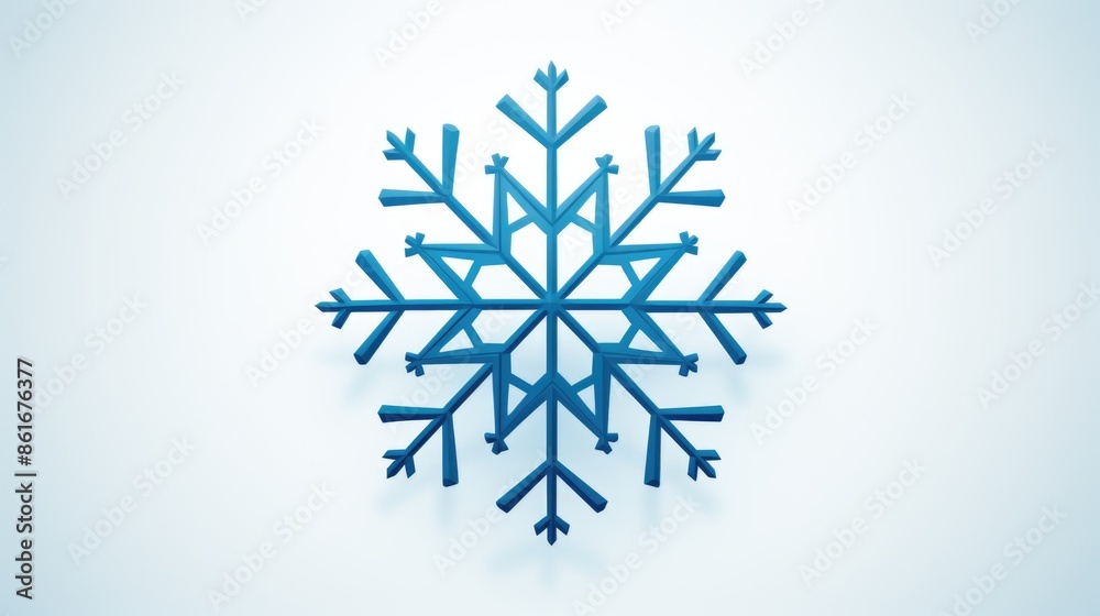 Chic Minimalist Snowflake Design on White Background for Winter Concepts Chic Minimalist Snowflake Design on White Background for Winter Concepts