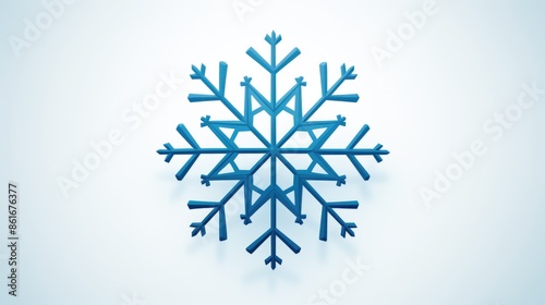 Chic Minimalist Snowflake Design on White Background for Winter Concepts
