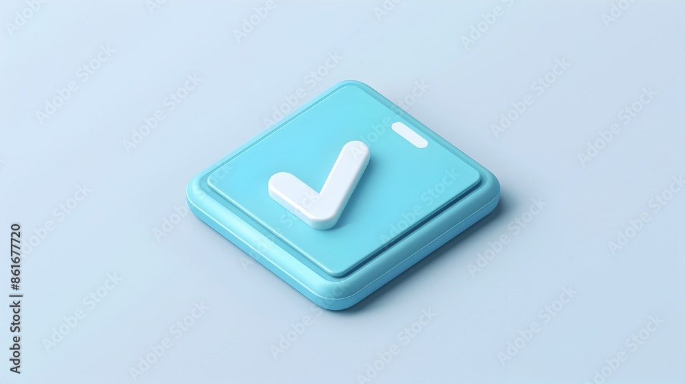 Teal Checkmark Button for Digital Interface or Website Approval Confirmation Teal Checkmark Button for Digital Interface or Website Approval Confirmation