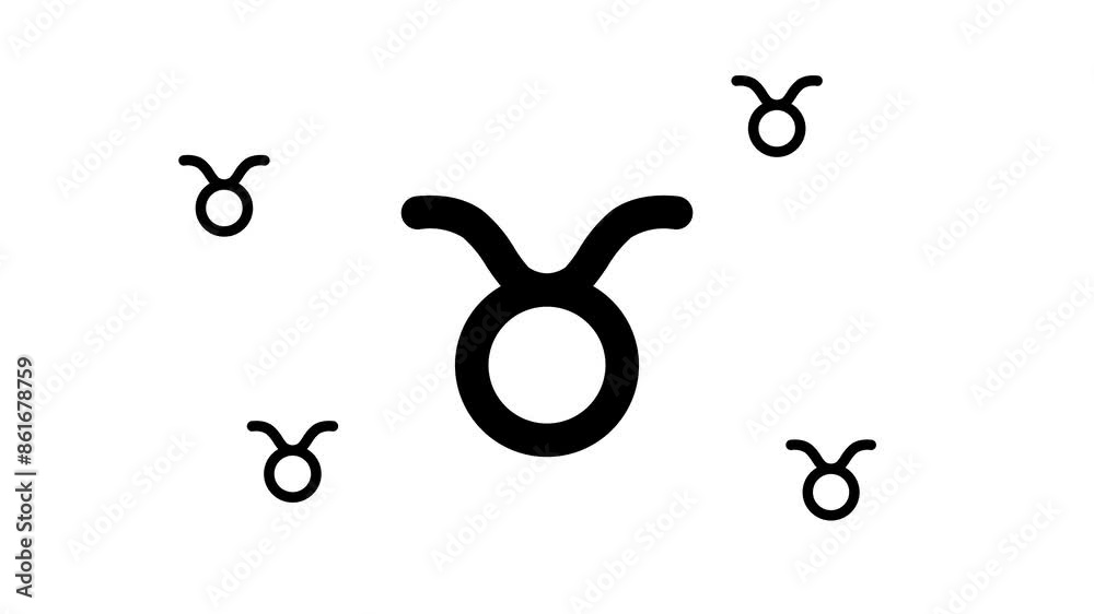 Taurus Sign Animation Zoom in and out animation the zodiac taurus symbol. Large black symbol ...