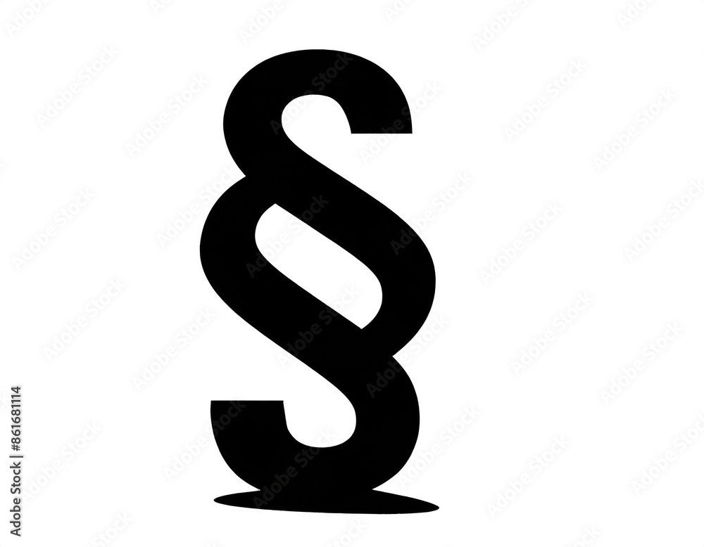 Naklejka premium schwarze Silhouette Kontrast Paragrafenzeichen icon isoliert auf weißen Hintergrund, Freisteller 