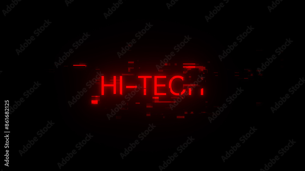 Obraz premium 3D rendering hi tech text with screen effects of technological glitches