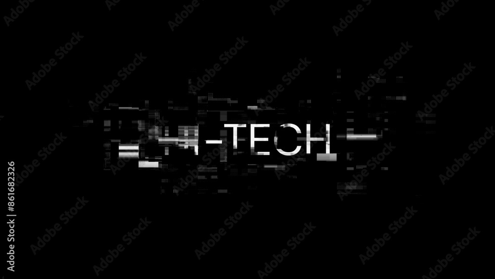 Naklejka premium 3D rendering hi tech text with screen effects of technological glitches