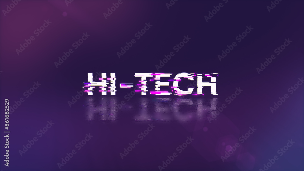 Obraz premium 3D rendering hi tech text with screen effects of technological glitches