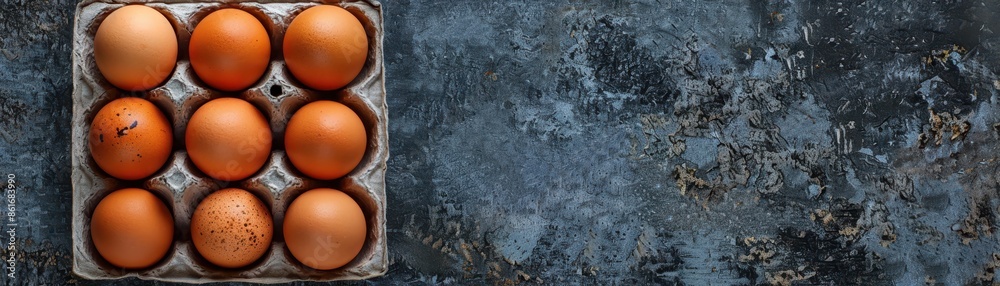 Organic raw chicken eggs in a cardboard box Organic raw chicken eggs in a cardboard box
