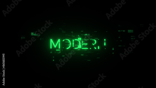 3D rendering Modern text with screen effects of technological glitches