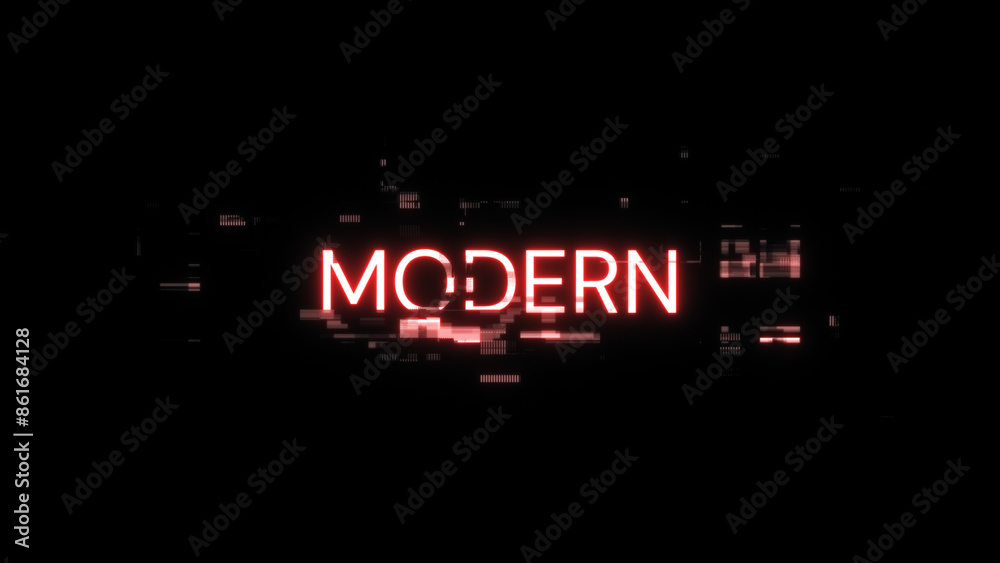 Obraz premium 3D rendering Modern text with screen effects of technological glitches
