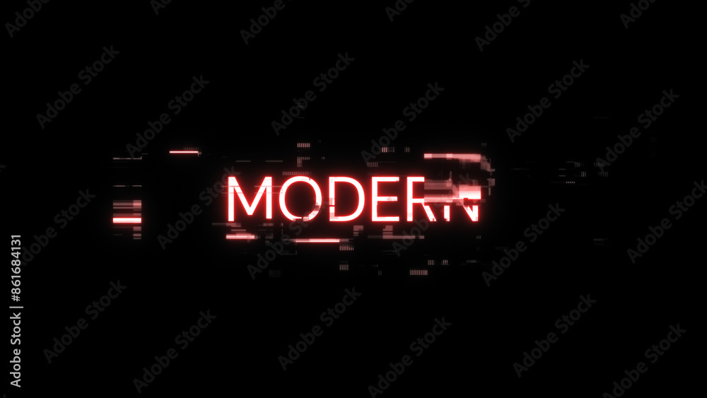 Obraz premium 3D rendering Modern text with screen effects of technological glitches