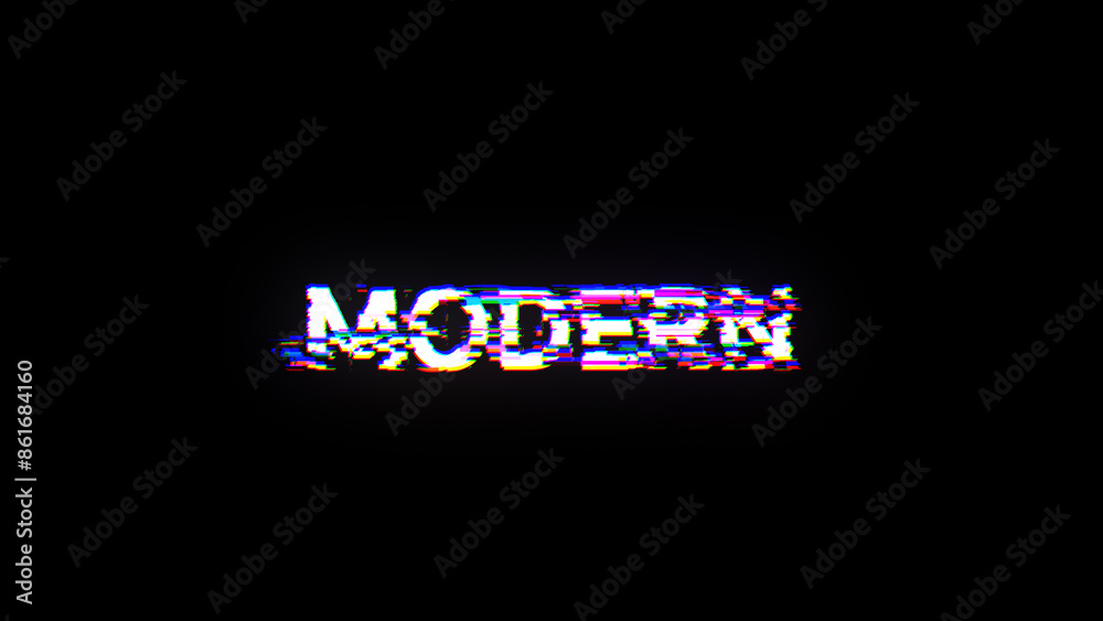 3D rendering Modern text with screen effects of technological glitches 3D rendering Modern text with screen effects of technological glitches