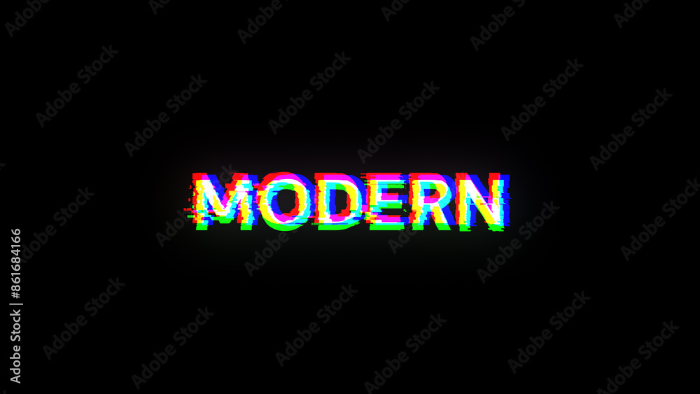 Obraz premium 3D rendering Modern text with screen effects of technological glitches