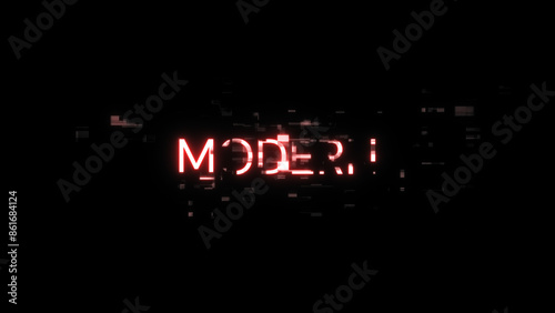 3D rendering Modern text with screen effects of technological glitches
