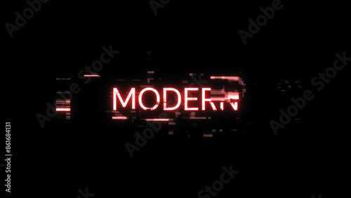 3D rendering Modern text with screen effects of technological glitches