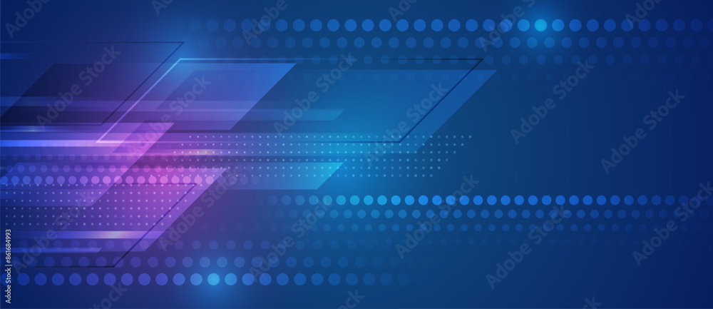 Modern science vector presentation. Abstract lines and glow, futuristic concept. Data transfer and protection, internet communication on a blue background. High computer technology design. Modern science vector presentation. Abstract lines and glow, futuristic concept. Data transfer and protection, internet communication on a blue background. High computer technology design.