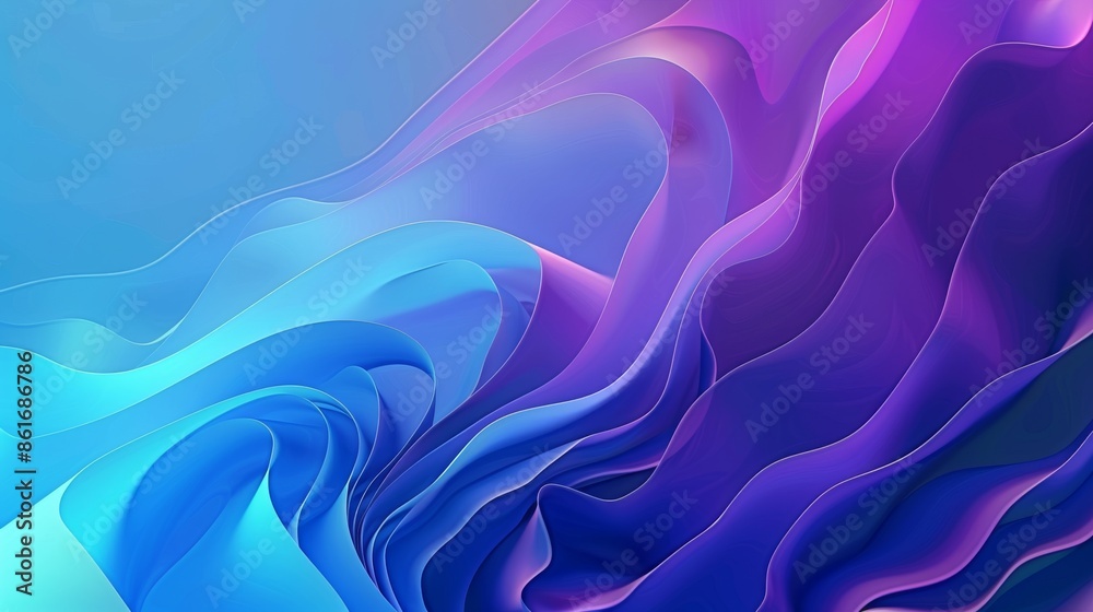 Obraz premium Abstract Swirling Blue and Purple Fluid