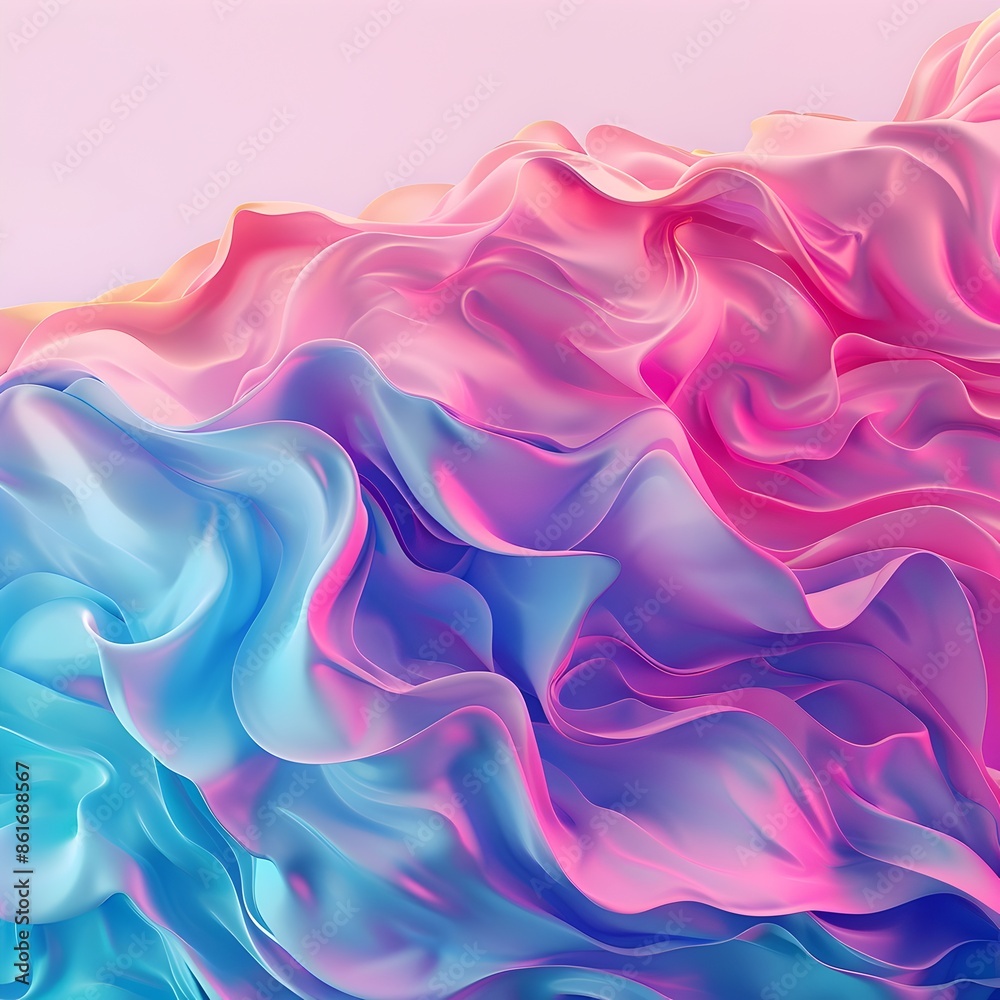 Fototapeta premium Dynamic Tie-Dye Fluid Gradient Abstract 3D Digital Art Backdrop for Music Festival