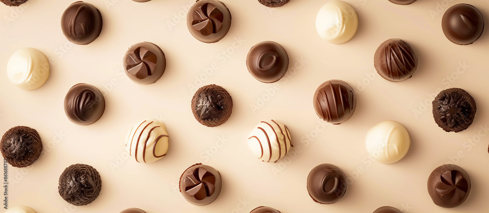 Fototapeta premium white milk and chocolate candies