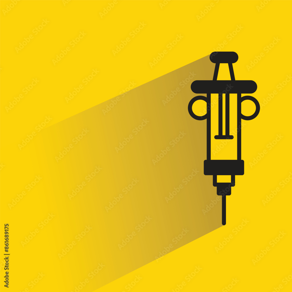 syringe icon with shadow on yellow background syringe icon with shadow on yellow background