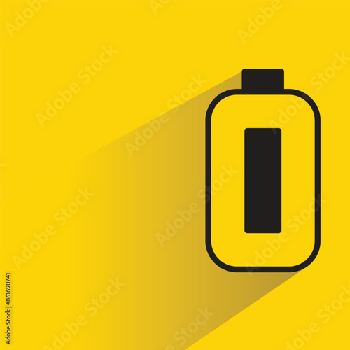 battery icon with shadow on yellow background