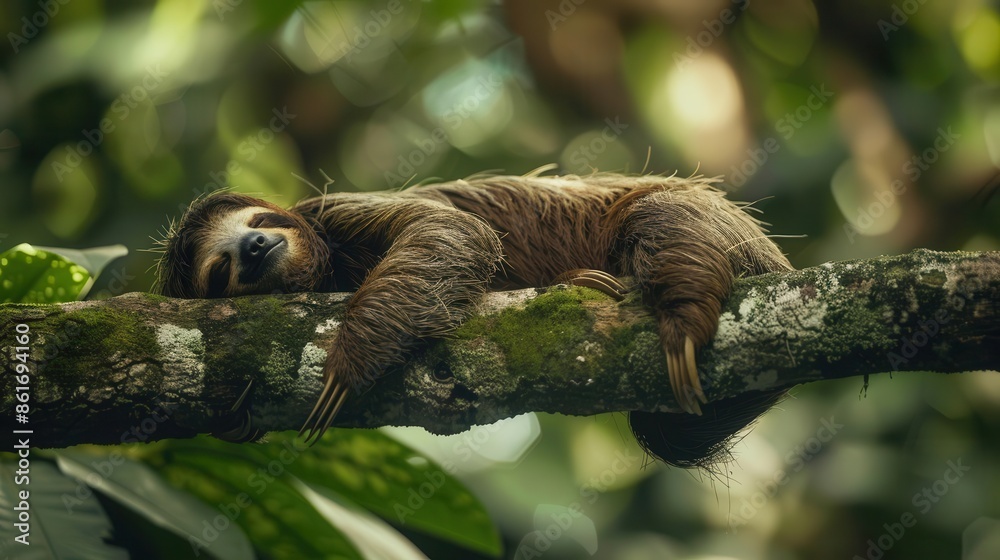 sloth relaxing in the lush rainforest slow and peaceful animal lifestyle wildlife photography sloth relaxing in the lush rainforest slow and peaceful animal lifestyle wildlife photography