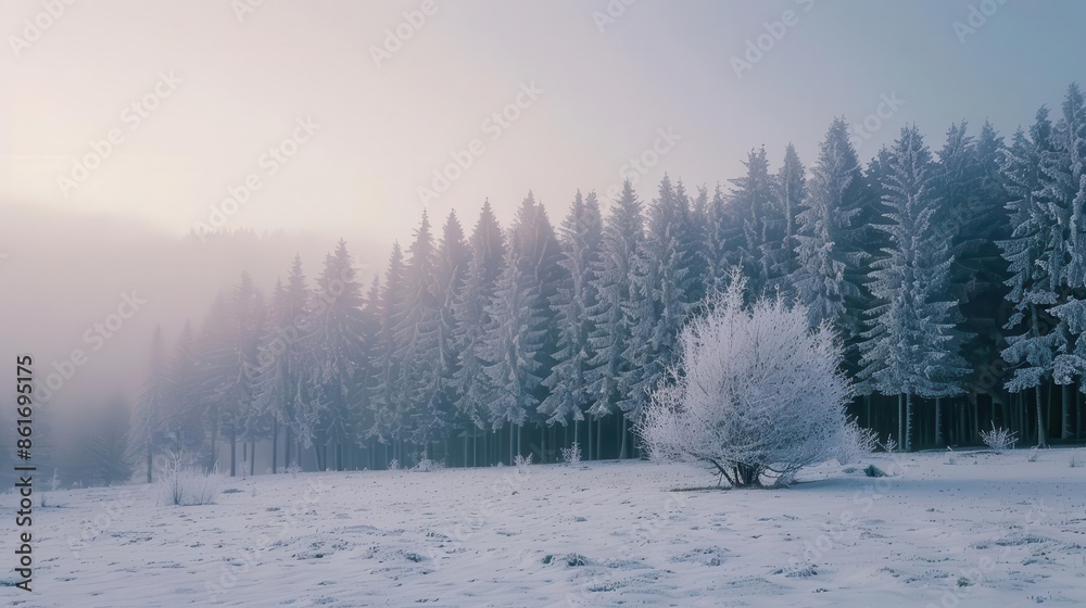 snowy winter landscape with frosted trees in magical christmas forest festive seasonal background snowy winter landscape with frosted trees in magical christmas forest festive seasonal background