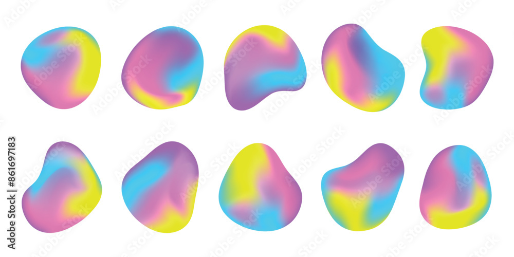 Set of Abstract Gradient mesh element vector. Collection of futuristic colorful vibrant color gradient in organic shapes. Fluid Gradient graphic illustration design for presentation, business, media. Set of Abstract Gradient mesh element vector. Collection of futuristic colorful vibrant color gradient in organic shapes. Fluid Gradient graphic illustration design for presentation, business, media.