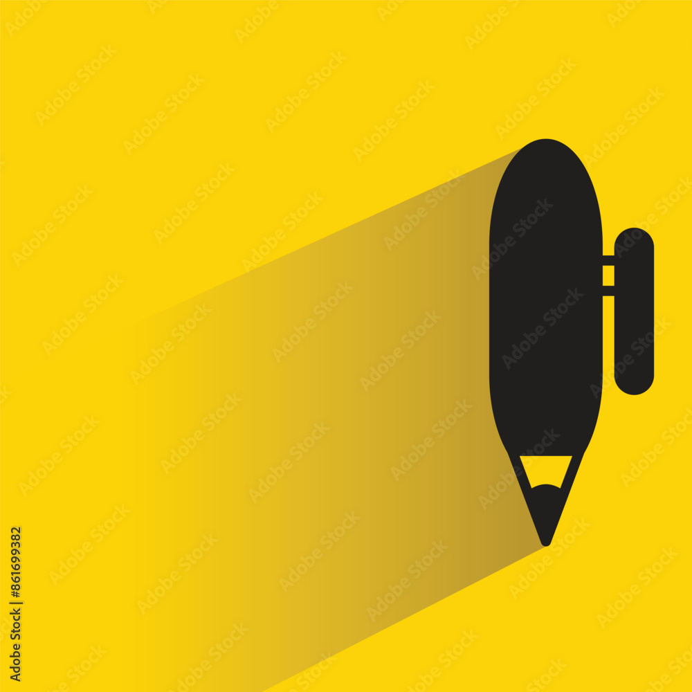 pen icon with shadow on yellow background pen icon with shadow on yellow background