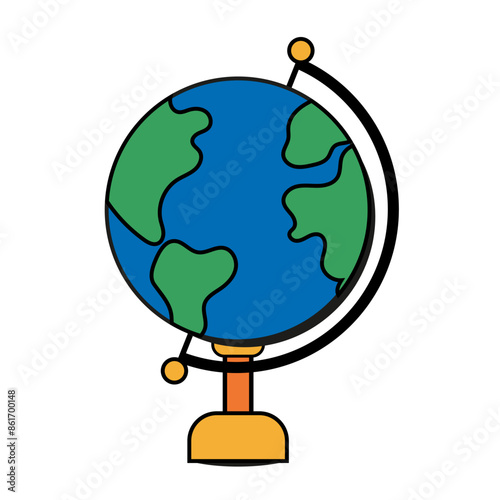 Vector illustration of school globus icon for web design
