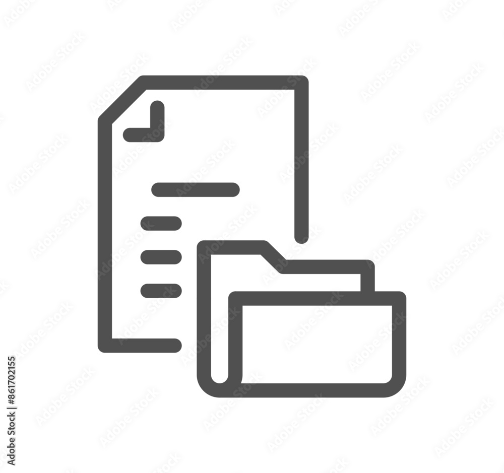 Document and paperwork icon outline and linear vector.
Document and paperwork icon outline and linear vector.