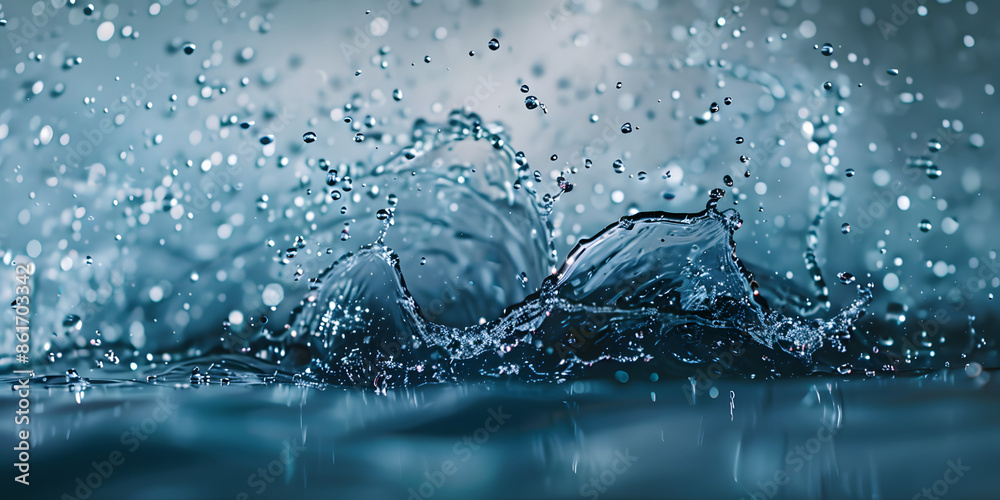 High-resolution image of a splash of water with ice cubes, providing a refreshing backdrop, ideal for soft drinks or bottled water High-resolution image of a splash of water with ice cubes, providing a refreshing backdrop, ideal for soft drinks or bottled water