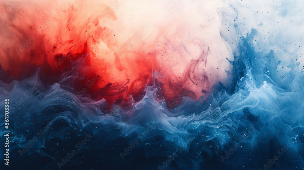 Acrylic blue and red colours in water Ink Acrylic blue and red colours in water Ink
