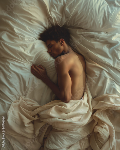 Man Asleep in bed