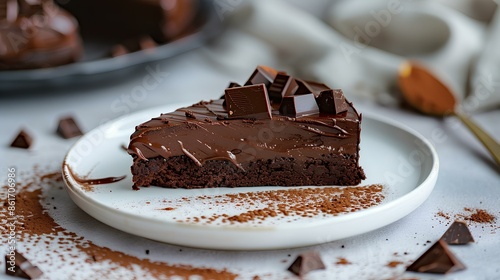 A rich and indulgent slice of ketogenic chocolate cake.