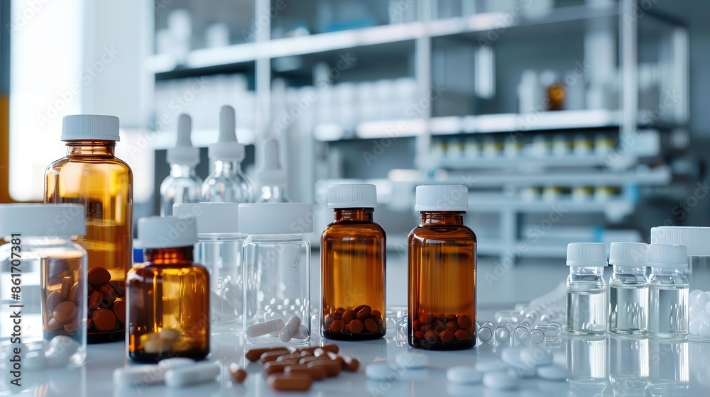 various pills and bottles for pharmaceutical research and drug development concept photography various pills and bottles for pharmaceutical research and drug development concept photography