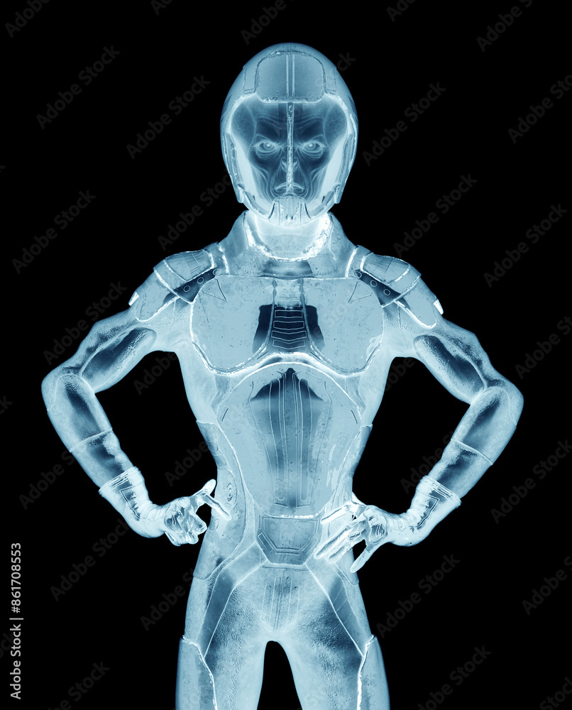 alien soldier is doing a super pose alien soldier is doing a super pose