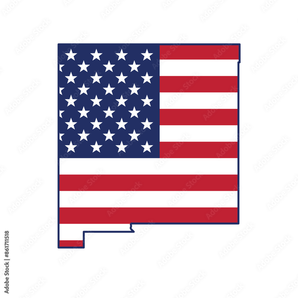 new mexico nm state map shape with usa american flag transparent background new mexico nm state map shape with usa american flag transparent background