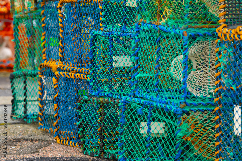 Lobster crates stored on land. Lobster crates stored on land.