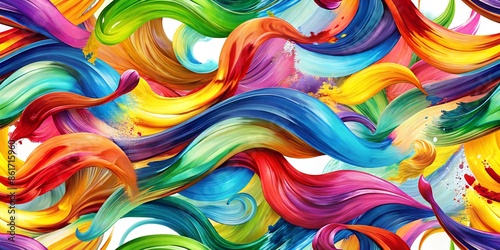 Wallpaper Mural A seamless pattern of multi-colored dynamic paint brush strokes.
 Torontodigital.ca