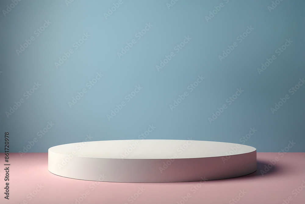 empty white podium on blue wall empty white podium on blue wall