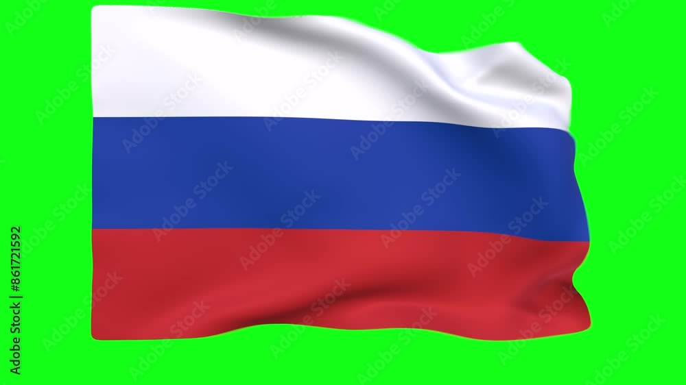 Waving flag of Russia Animation 3D render Method Waving flag of Russia Animation 3D render Method