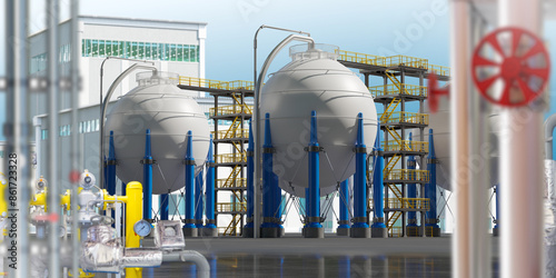 Gas processing plant. Moder...