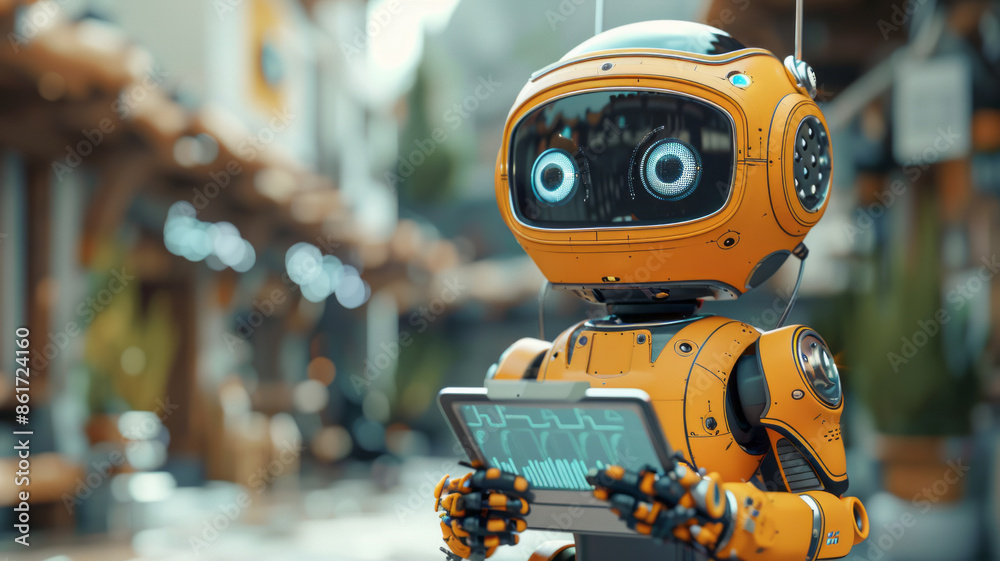 a robot doctor in medical scrubs reviewing a female patients medical history in a hospital.generative ai a robot doctor in medical scrubs reviewing a female patients medical history in a hospital.generative ai